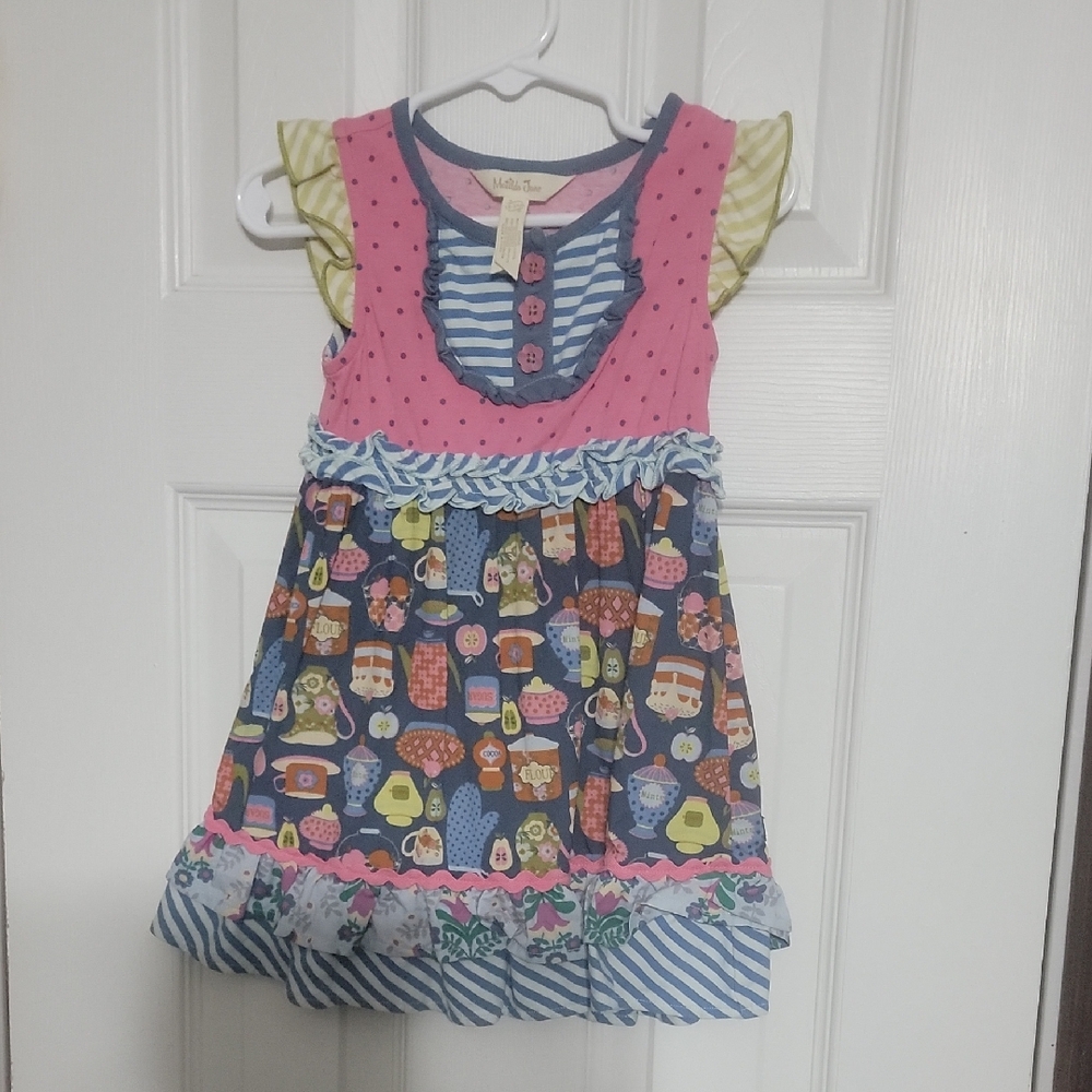 Matilda Jane Pink and Blue Patterned Kids Dress